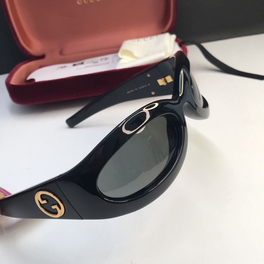 💯 - New Authentic Gucci GG1247S 001 60 Black Sunglasses - Picture 13 of 15